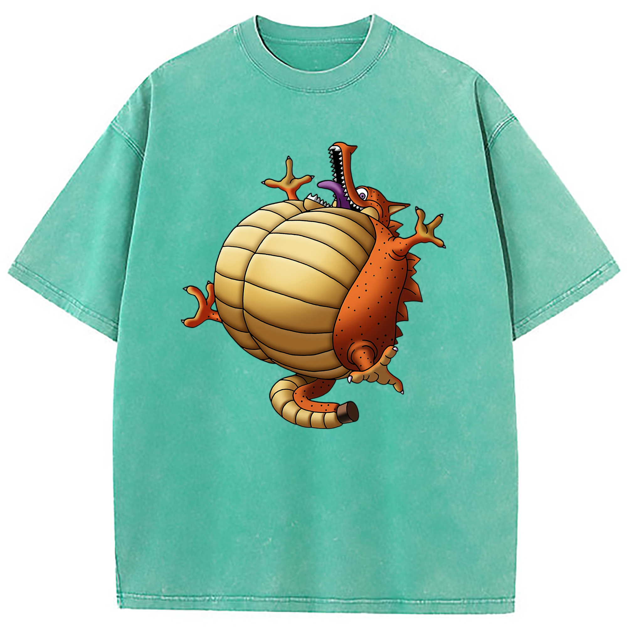 （画像用） ドラゴンクエスト Doragon Kuesuto Dragon Quest 綿100% ヴィンテージ風 半袖Tシャツ（フロントプリント）